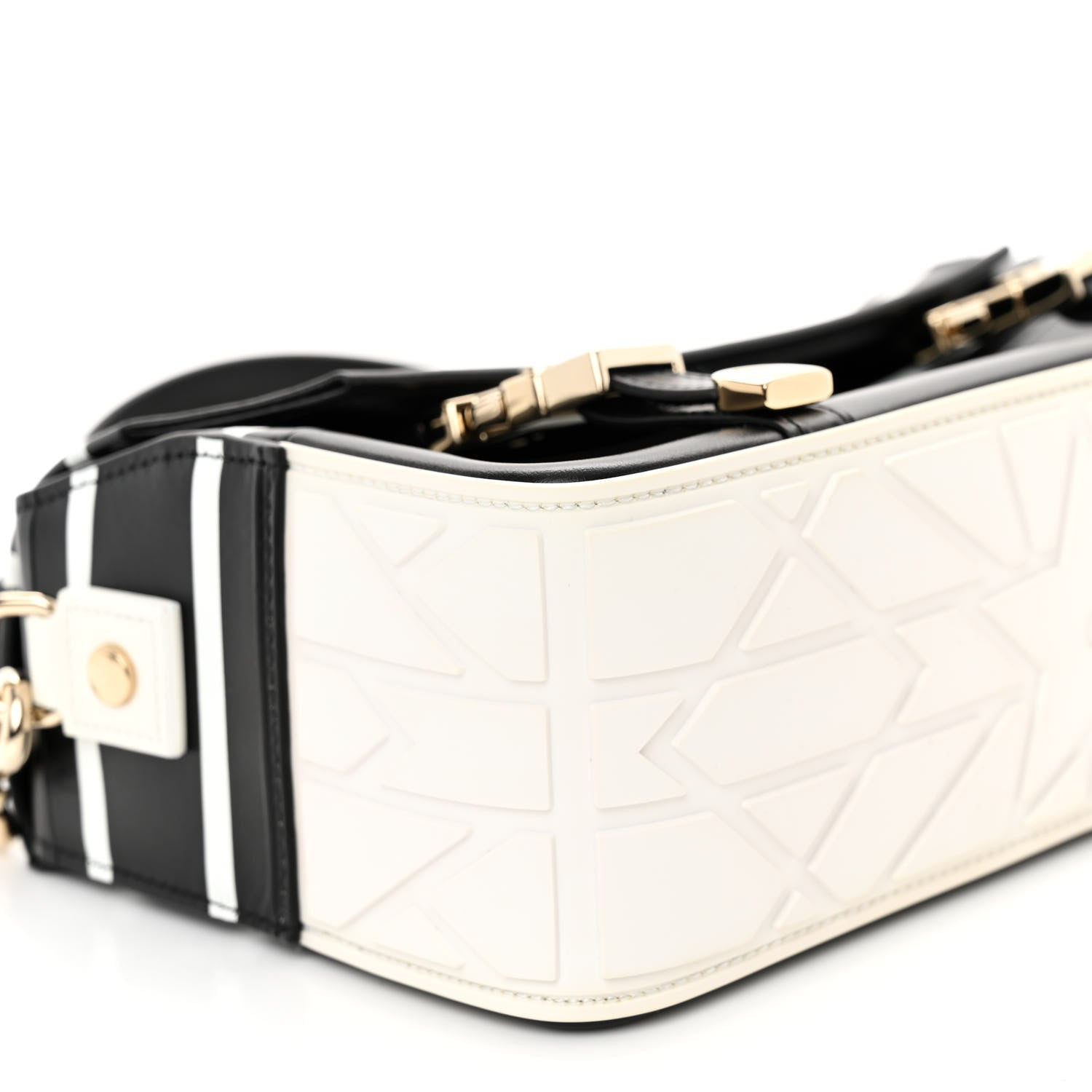 Christian Dior Smooth Calfskin Diorcamp Bag Black White 9 of 10