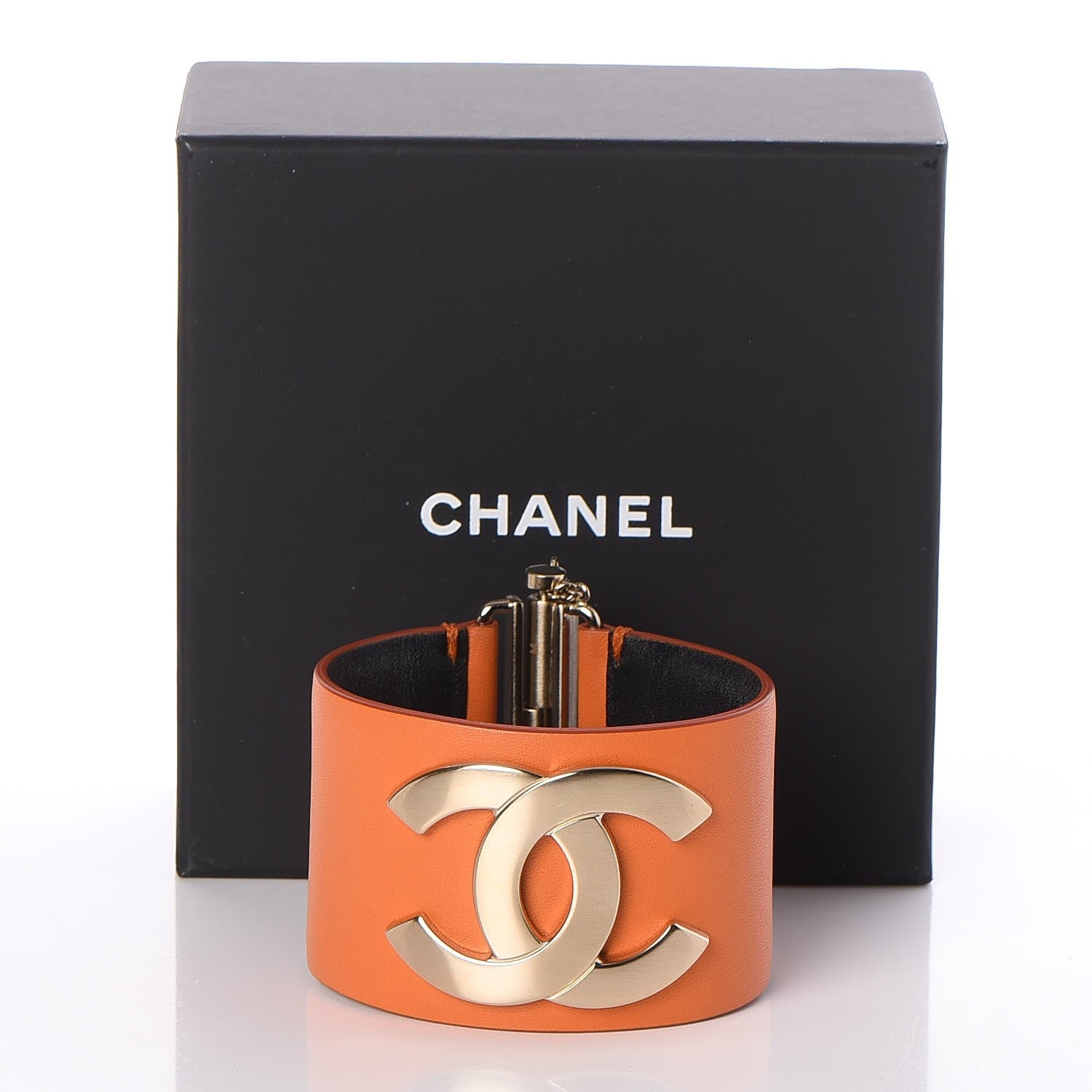 Chanel Calfskin CC Wide Cuff M Orange 6 of 6