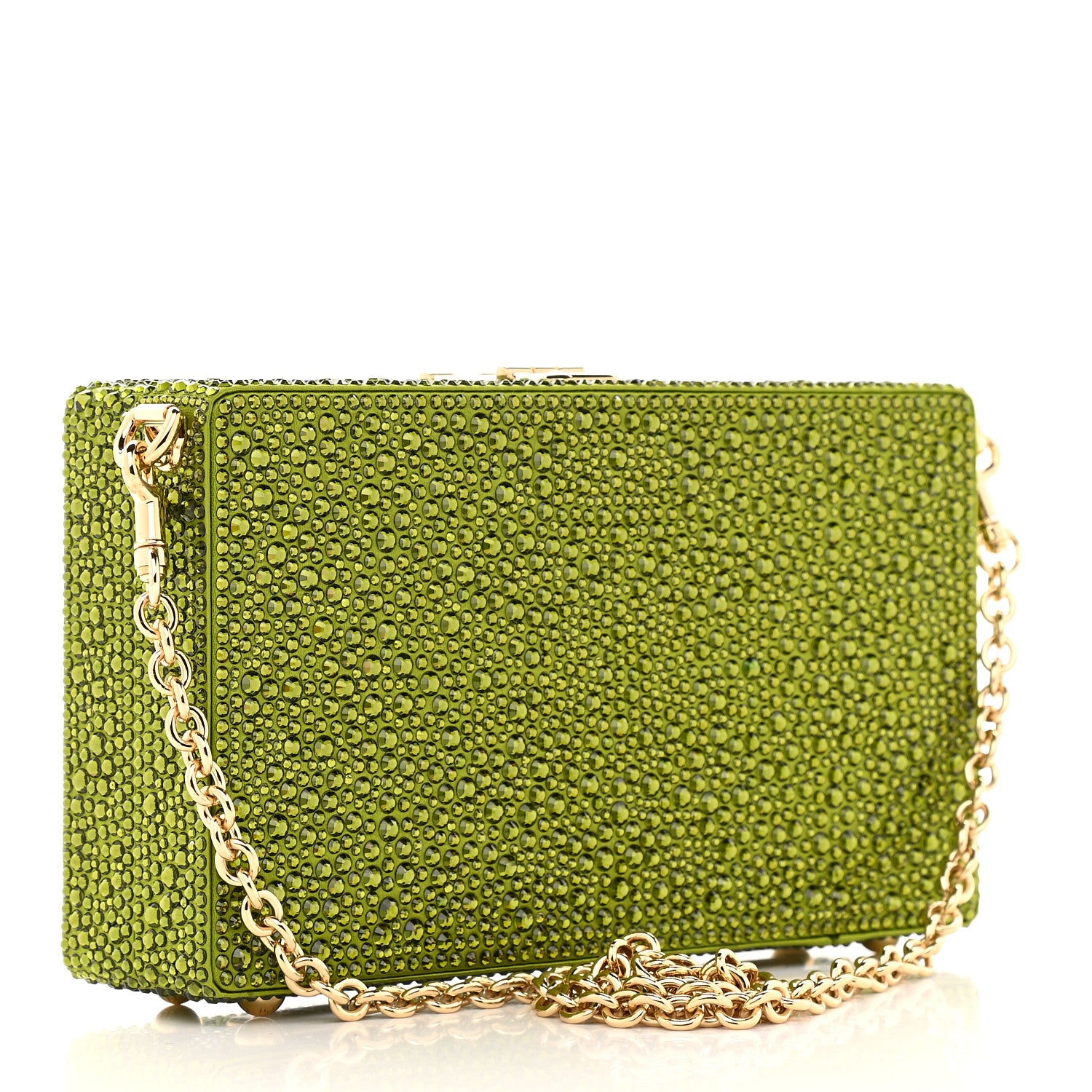 Dolce & Gabbana Satin Crystal Embellished Box Clutch 3 of 9