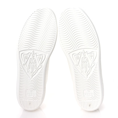 Gucci Calfskin Interlocking G Perforated Womens Ace Sneakers 37 White Grey Sky 6 of 8