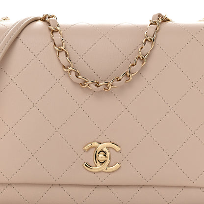 Chanel Calfskin Stitched Flap Light Beige 8 of 11