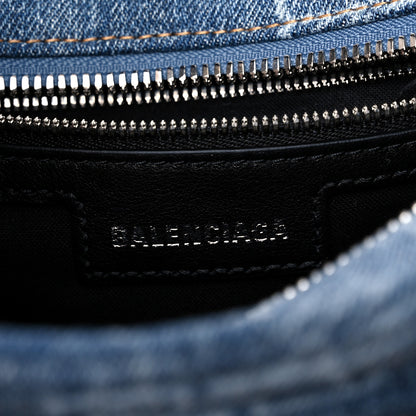 Balenciaga Denim BB Monogram Neo Cagole Handbag XS Blue 7 of 9