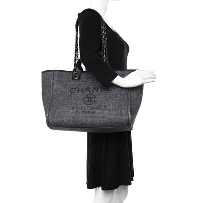 Chanel Lurex Boucle Medium Deauville Tote Black 2 of 11