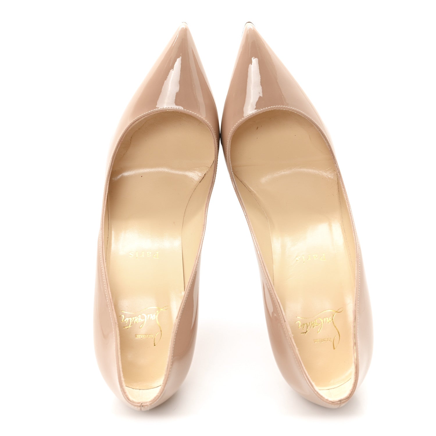 Christian Louboutin Patent Pigalle Follies 100 Pumps 40 Nude 2 of 9