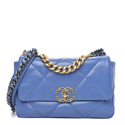 Chanel Lambskin Quilted Medium 19 Flap Blue 1 of 11