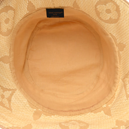 Louis Vuitton Woven Fabric Calfskin Monogram Beachview Bucket Hat Natural 5 of 8