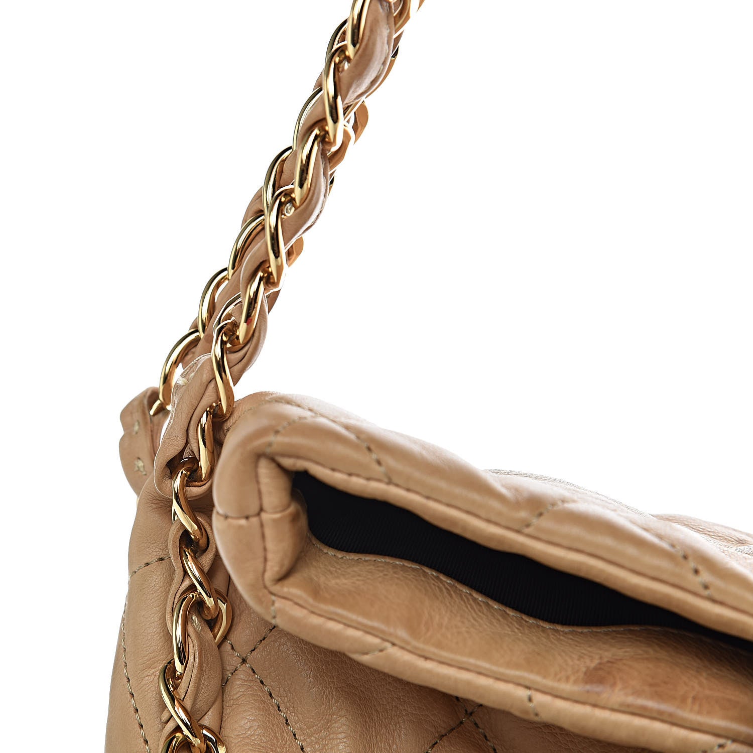 Chanel Calfskin Quilted Large Chain Me Hobo Beige 17 of 22