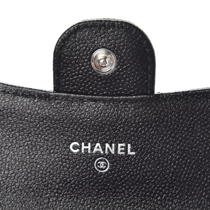Chanel Iridescent Caviar Chevron Quilted Flap Card Holder Black 6 of 9