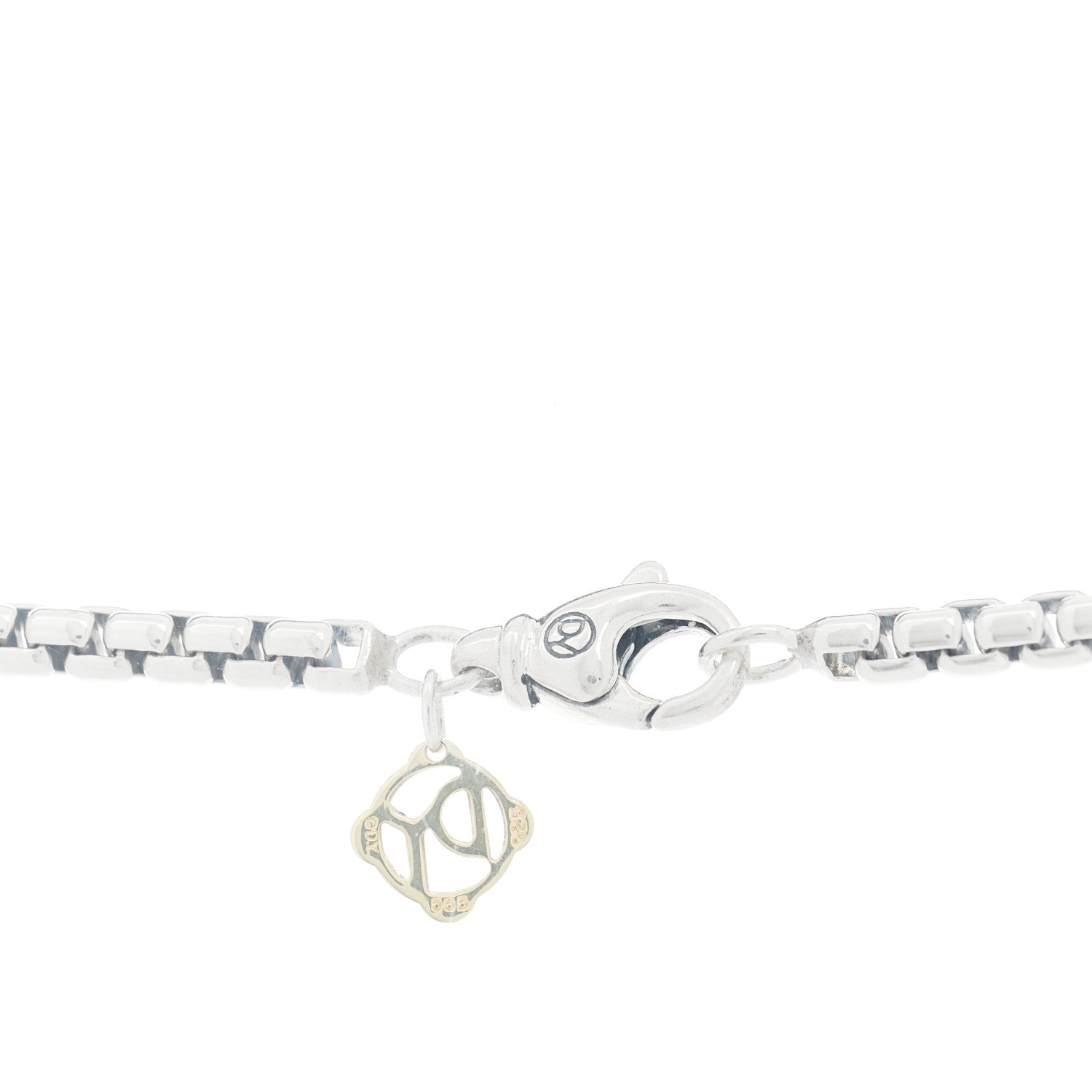 David Yurman Sterling Silver 14K Yellow Gold 3.6mm Box Chain Necklace 36" 5 of 5