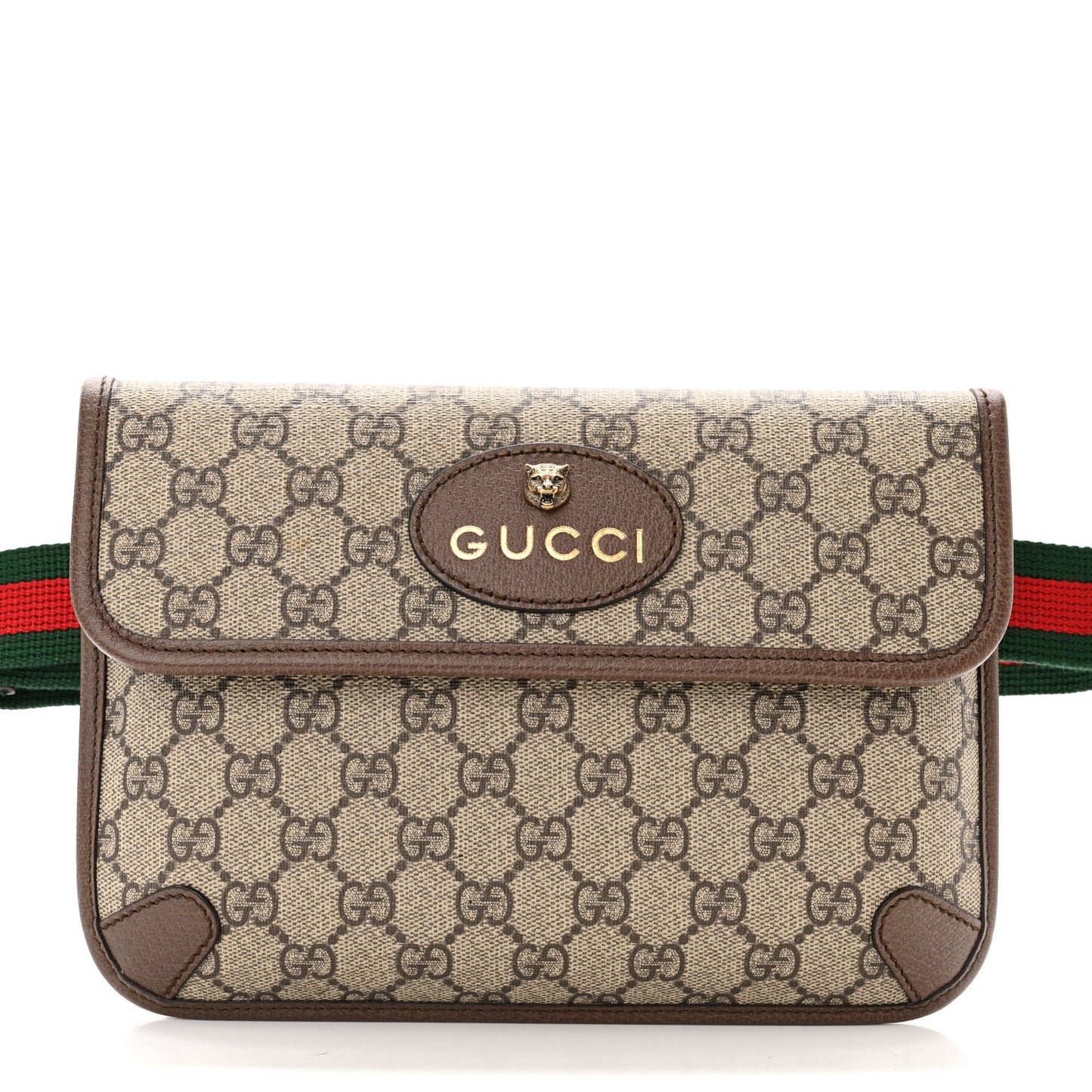 GG Supreme Monogram Neo Vintage Web Belt Bag Brown