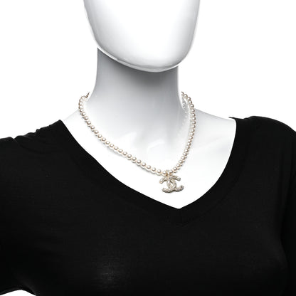 Chanel Pearl Crystal Baguette CC Short Necklace Gold 2 of 4