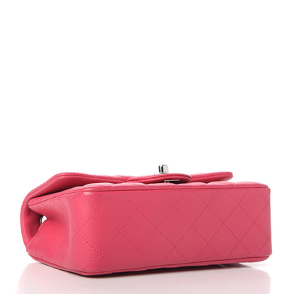 Chanel Lambskin Quilted Mini Rectangular Flap Dark Pink 4 of 10