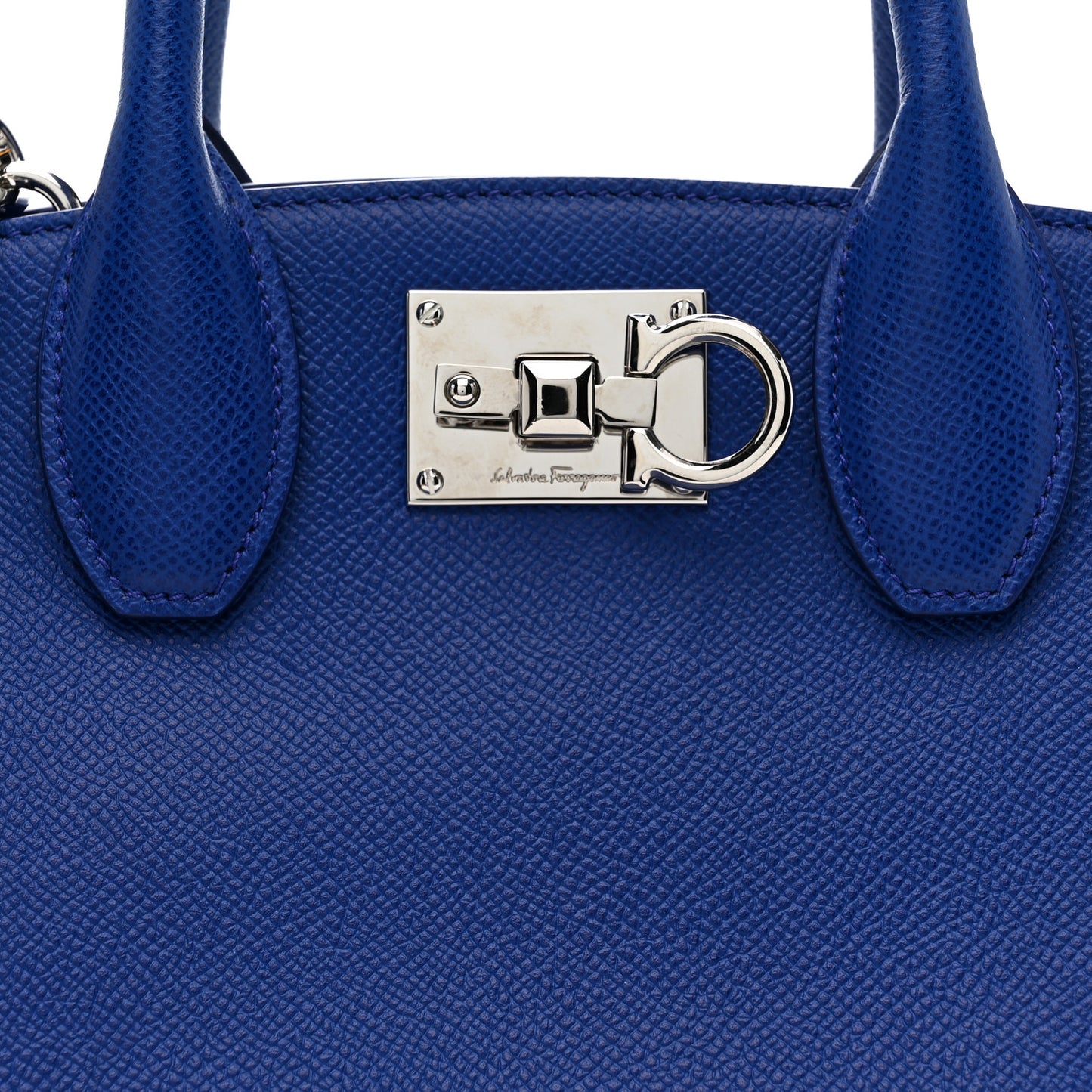 Hammered Calfskin Small The Studio Box Bag Lapis Lazuli