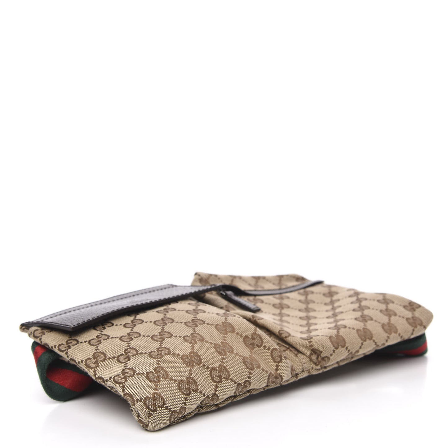 GG Monogram Double Pocket Belt Bag Dark Brown