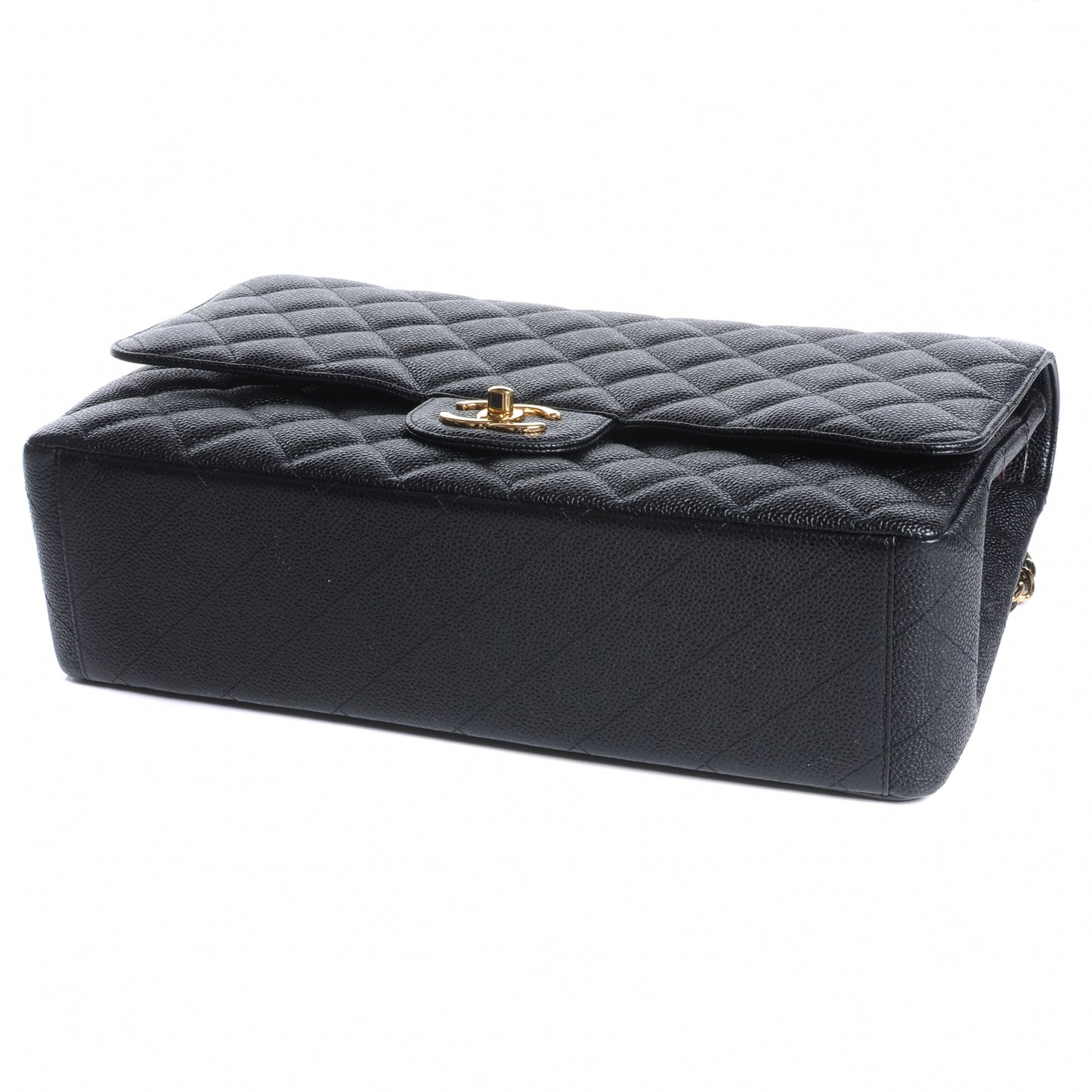 Caviar Quilted Maxi Double Flap Black