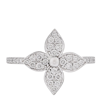 Louis Vuitton 18K White Gold Diamond Star Blossom Ring 53 6.5 1 of 7