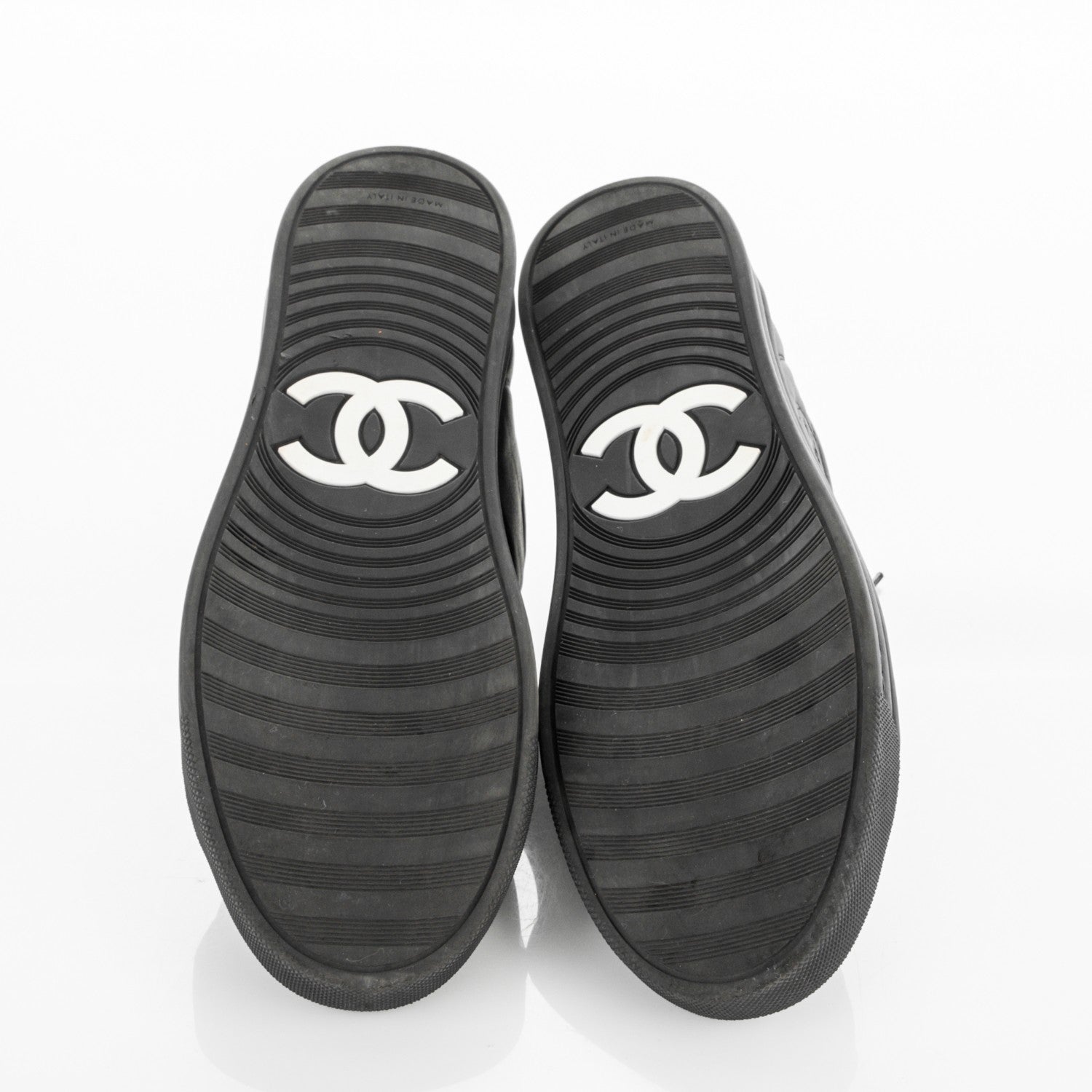 Chanel Calfskin Low Top CC Sneakers 39 Black 5 of 7