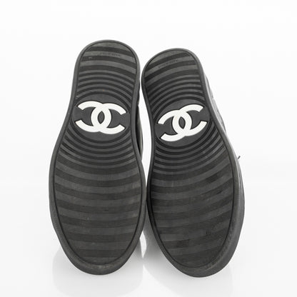 Chanel Calfskin Low Top CC Sneakers 39 Black 5 of 7