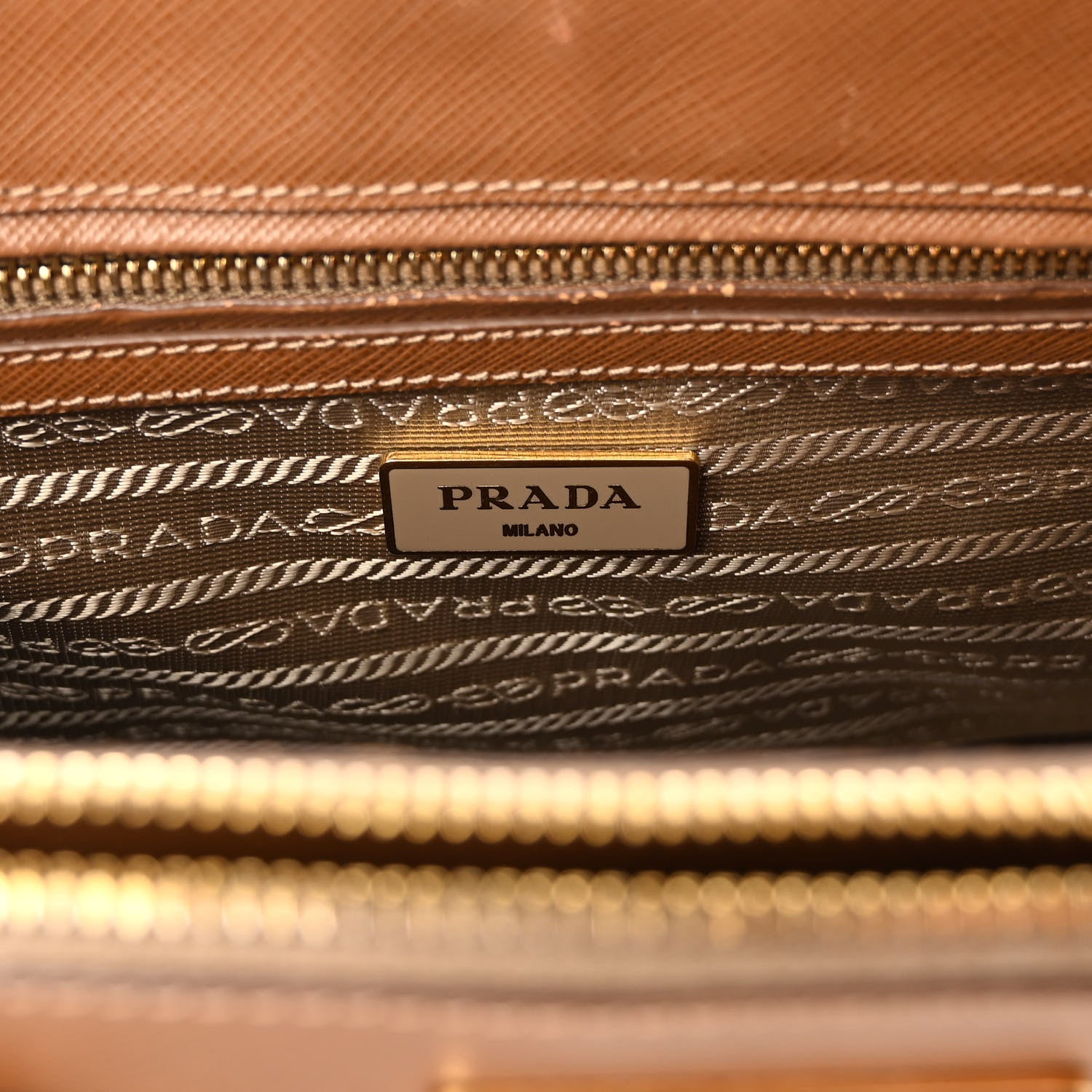 Prada Saffiano Small Galleria Double Zip Tote Caramel 6 of 11