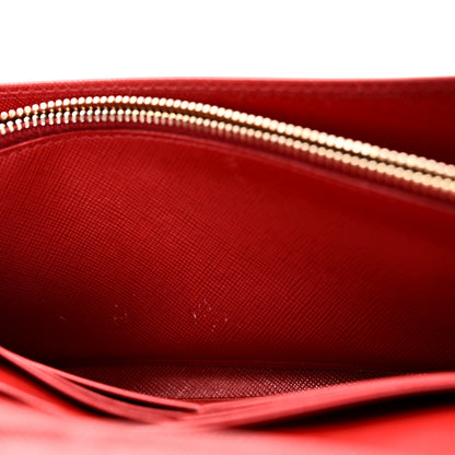 Prada Saffiano Metal Continental Flap Wallet Fuoco 8 of 9