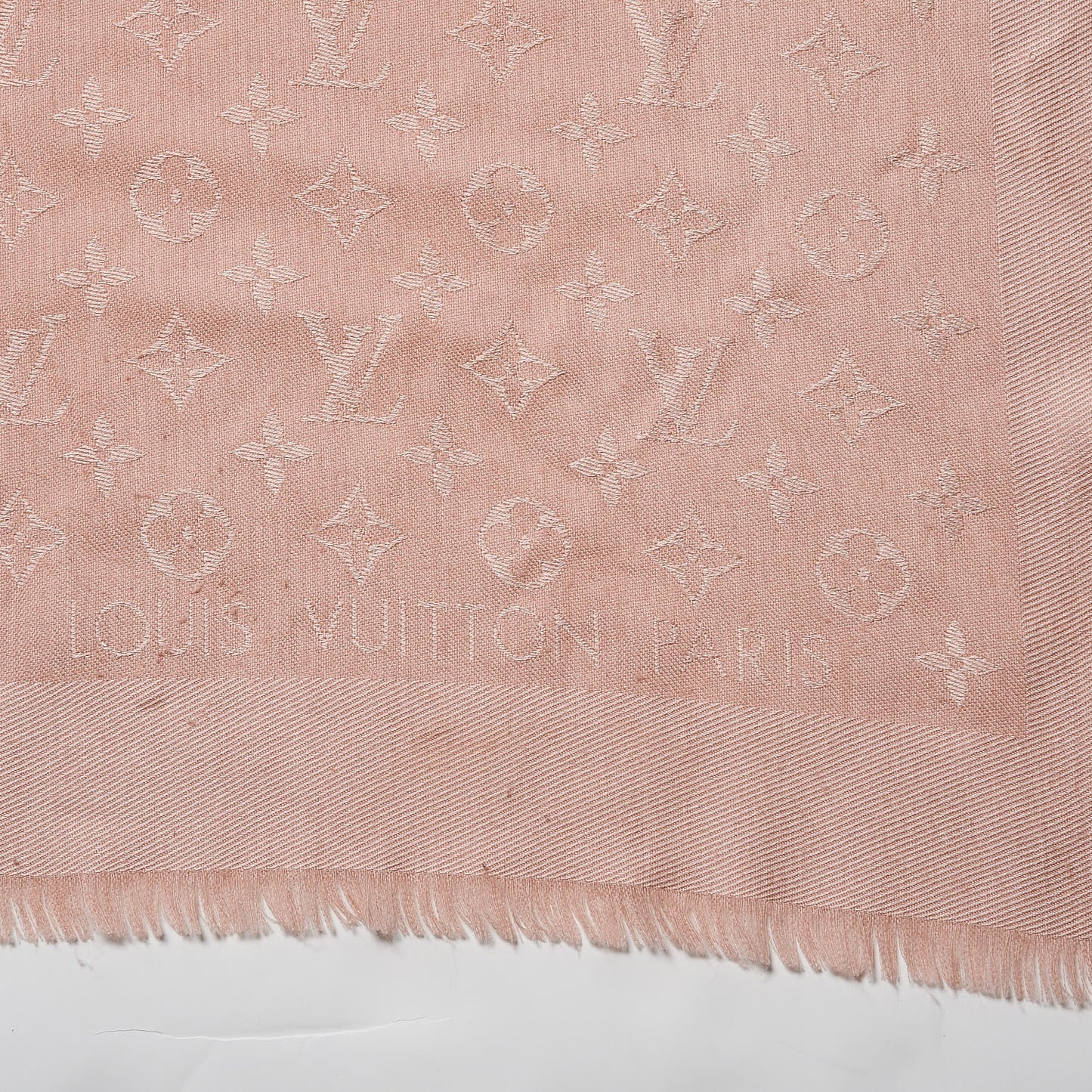 Silk Wool Monogram Shawl Natural