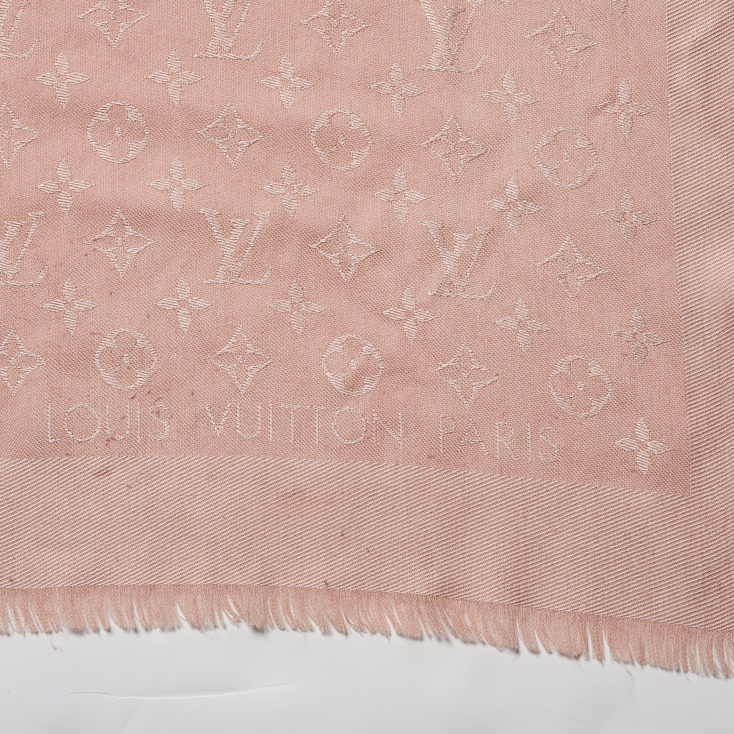 Louis Vuitton Silk Wool Monogram Shawl Natural 3 of 4