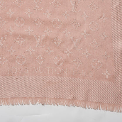 Louis Vuitton Silk Wool Monogram Shawl Natural 3 of 4