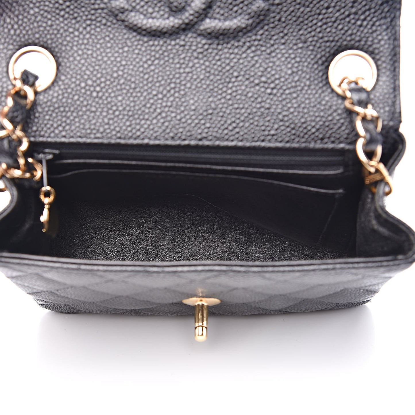 Caviar Quilted Mini Square Flap Black