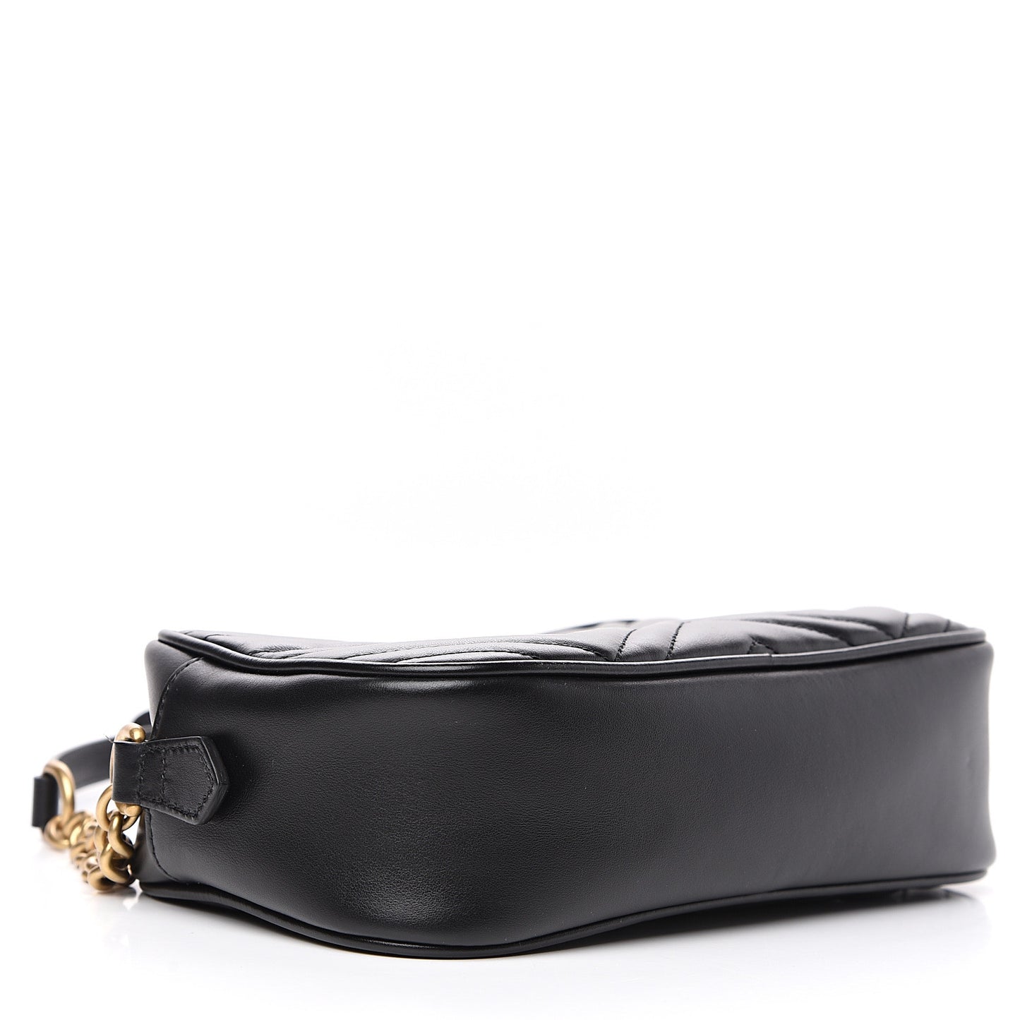 Calfskin Matelasse Small GG Marmont Chain Shoulder Bag Black