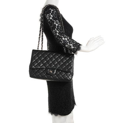 Chanel Caviar Quilted Jumbo Single Flap Black 2 of 9