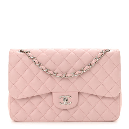 Chanel Lambskin Quilted Jumbo Double Flap Light Pink 1 of 12