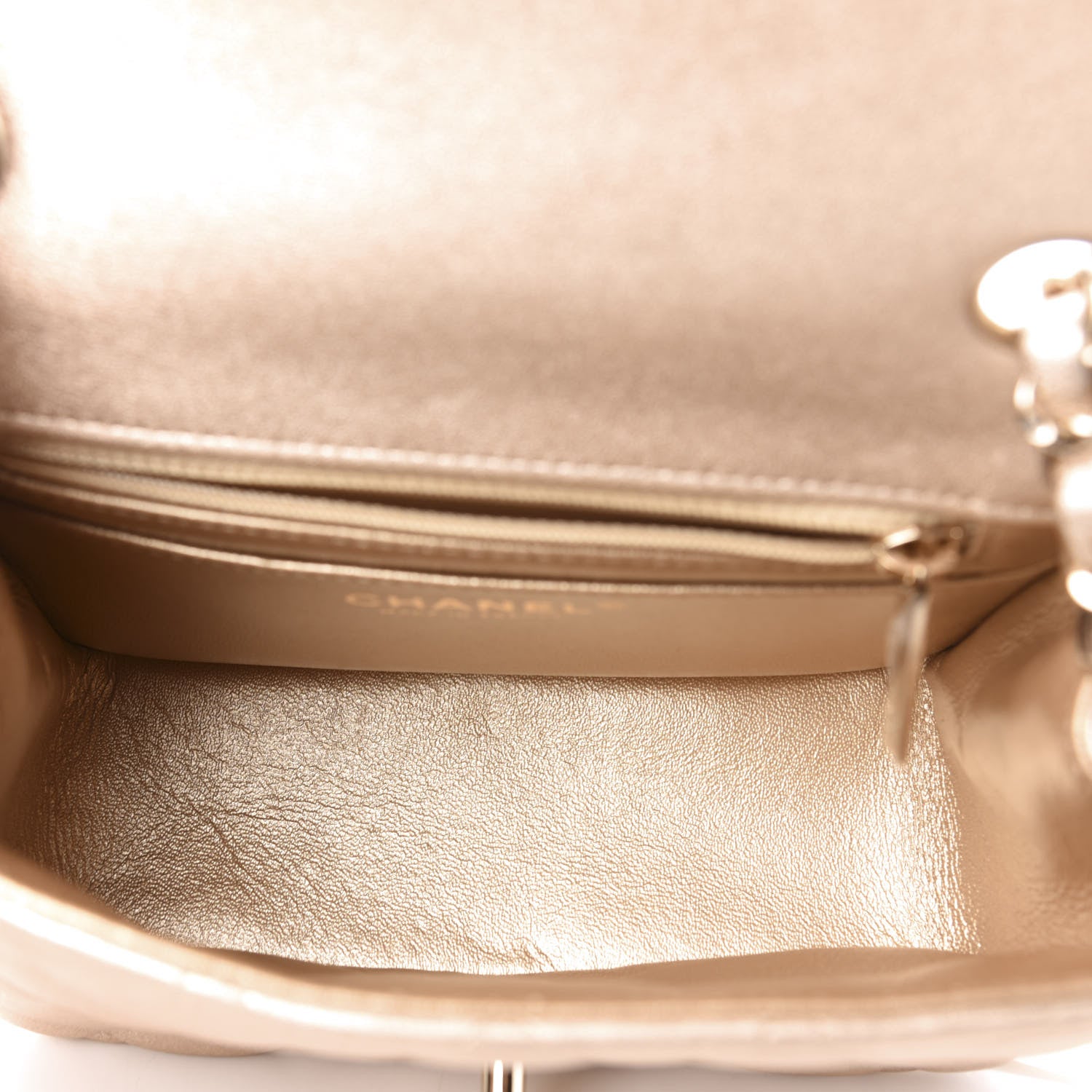 Chanel Metallic Lambskin Quilted Mini Square Flap Gold 5 of 10
