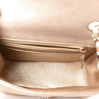 Chanel Metallic Lambskin Quilted Mini Square Flap Gold 5 of 10
