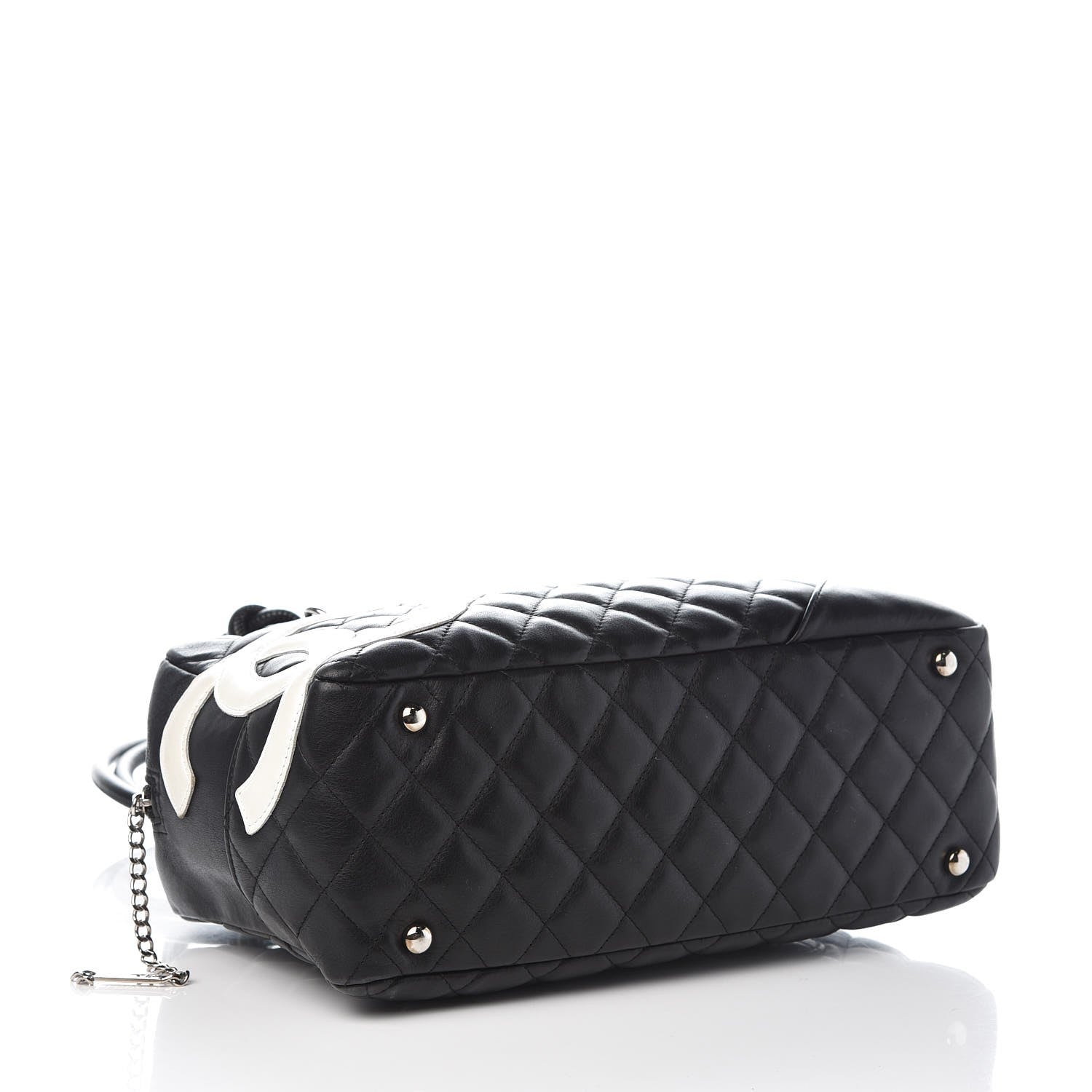 Chanel Calfskin Quilted Large Cambon Bowler Black White 4 of 9