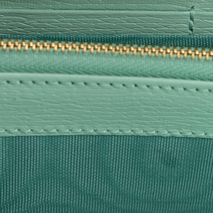 Gucci X PIKARAR Textured Dollar Calfskin Animal Print Zip Around Wallet Green 8 of 10
