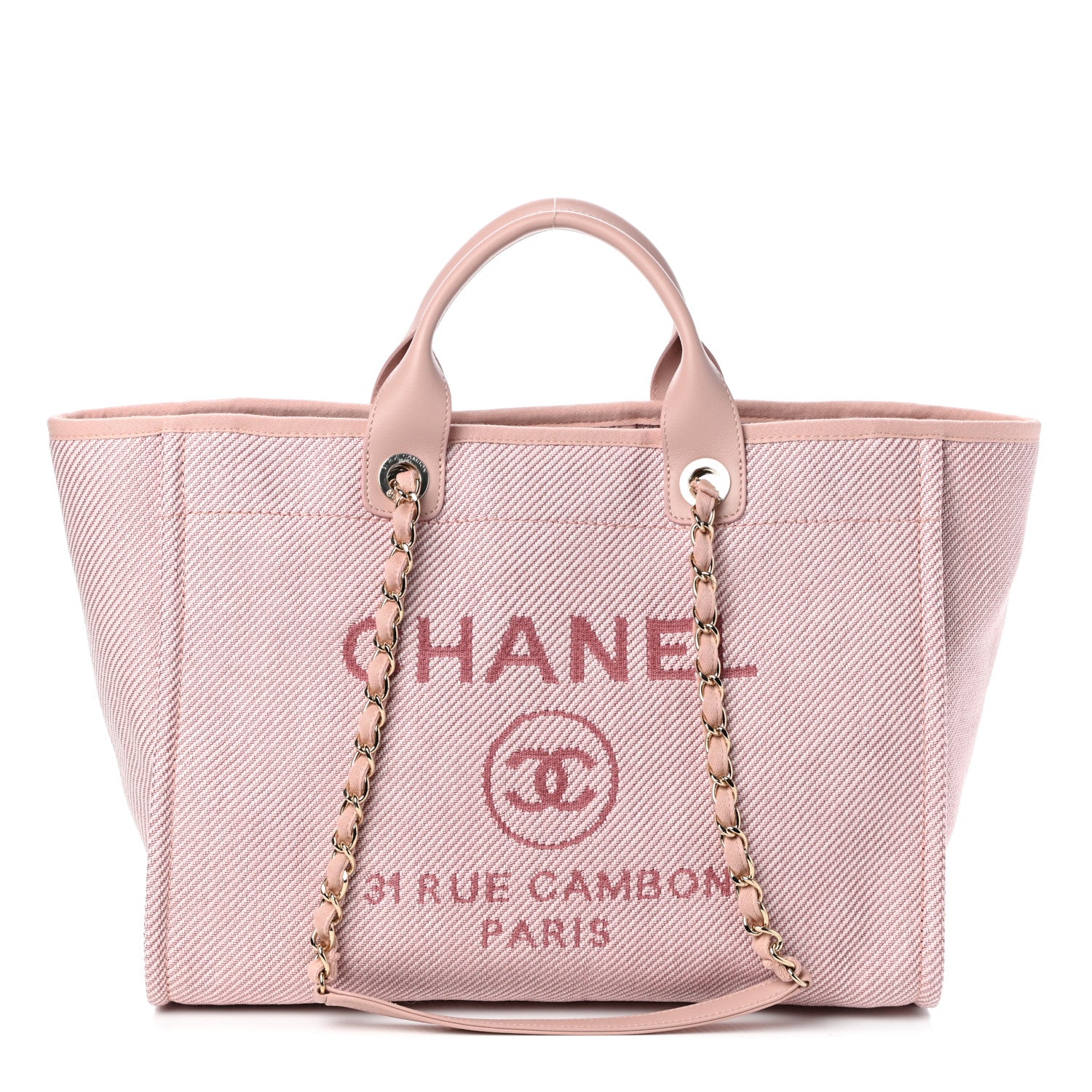Chanel Mixed Fibers Calfskin Medium Deauville Tote Pink 1 of 10