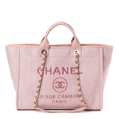 Chanel Mixed Fibers Calfskin Medium Deauville Tote Pink 1 of 10