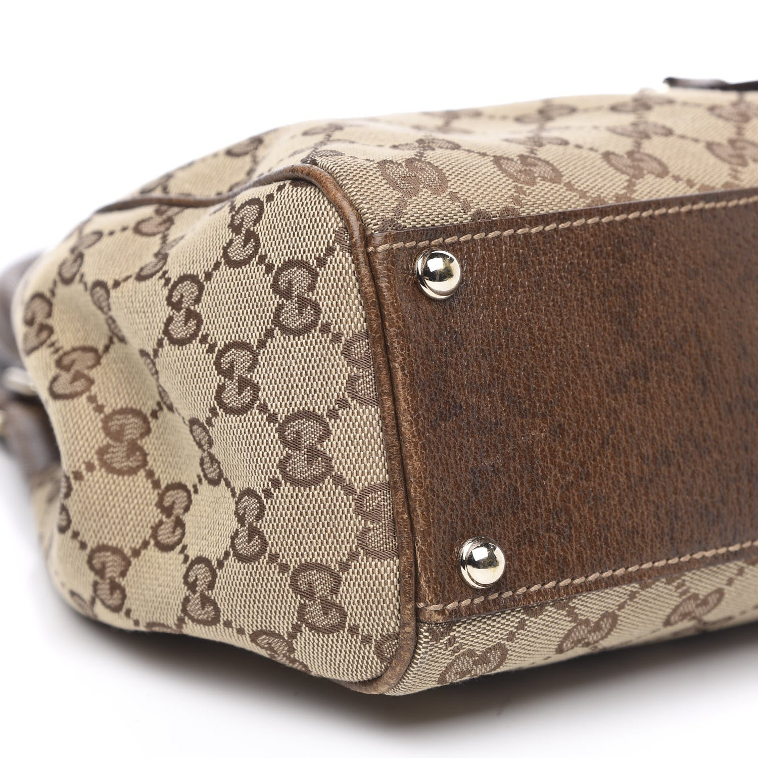 Gucci Monogram Calfskin Bardot Tote Brown 8 of 16