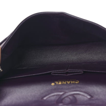 Chanel Lambskin Quilted Medium Double Flap Dark Purple 5 of 9