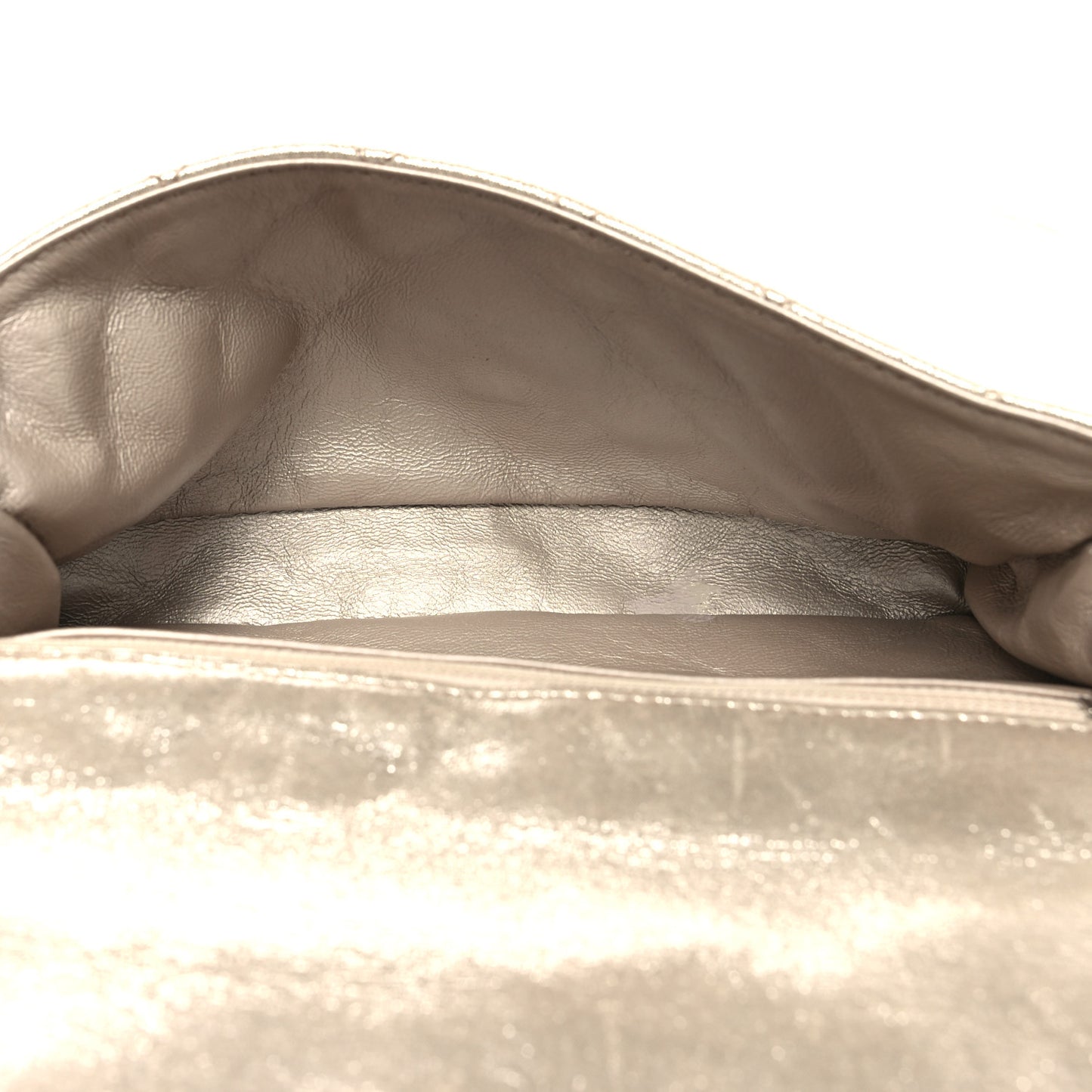 Iridescent Calfskin Quilted Large Roll 2.55 Reissue Clutch Light Gold