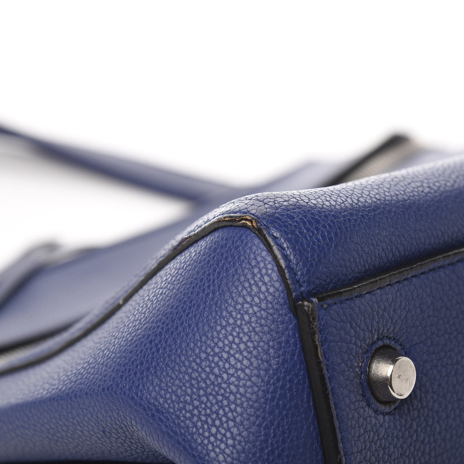 Celine Drummed Calfskin Small Edge Shoulder Bag Indigo 5 of 11