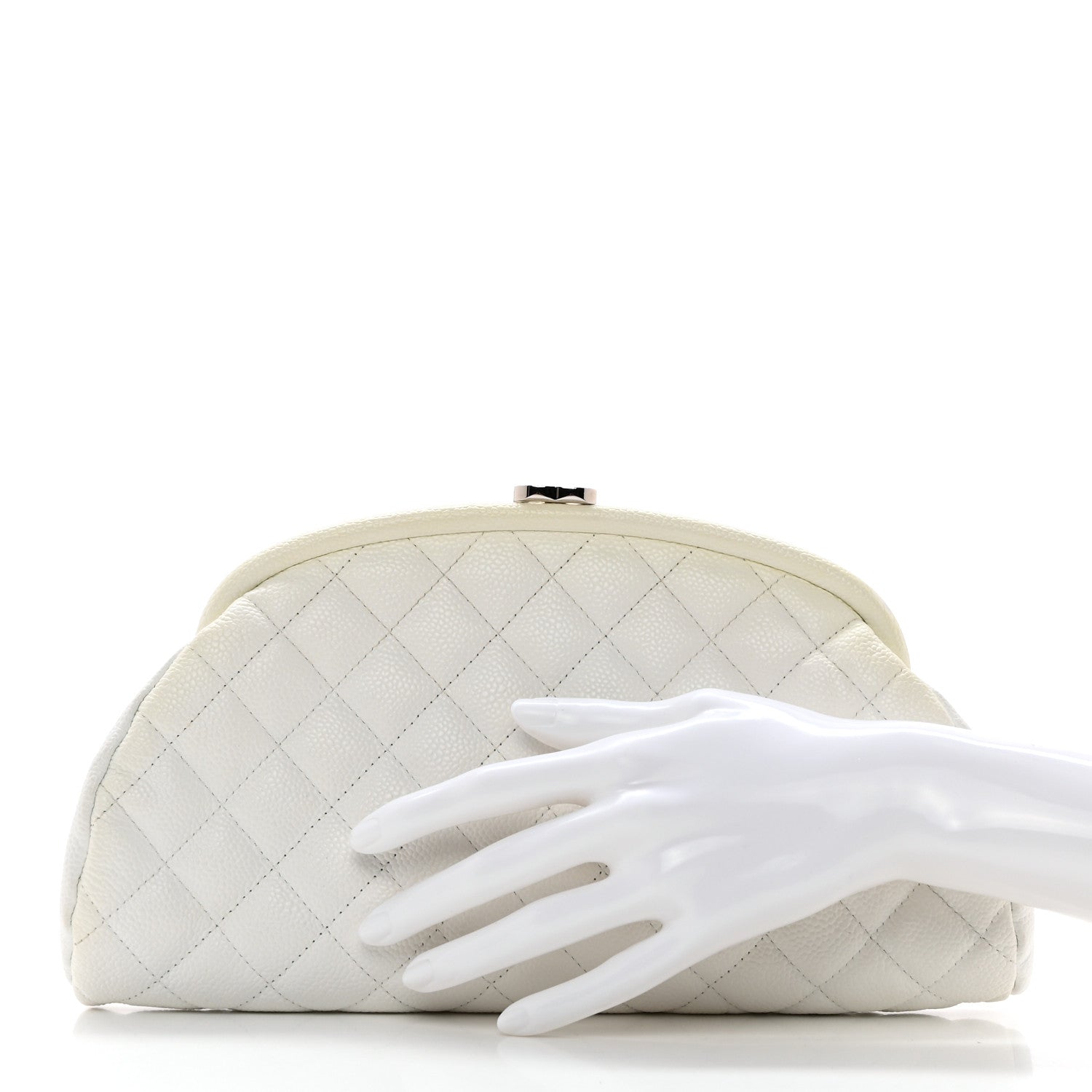 Chanel Caviar Quilted Timeless Clutch White 2 of 12