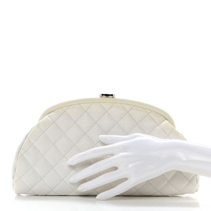 Chanel Caviar Quilted Timeless Clutch White 2 of 12