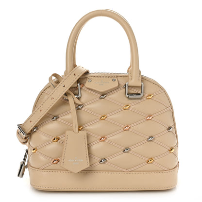 Louis Vuitton Lambskin Quilted Studded Alma BB Beige 1 of 8