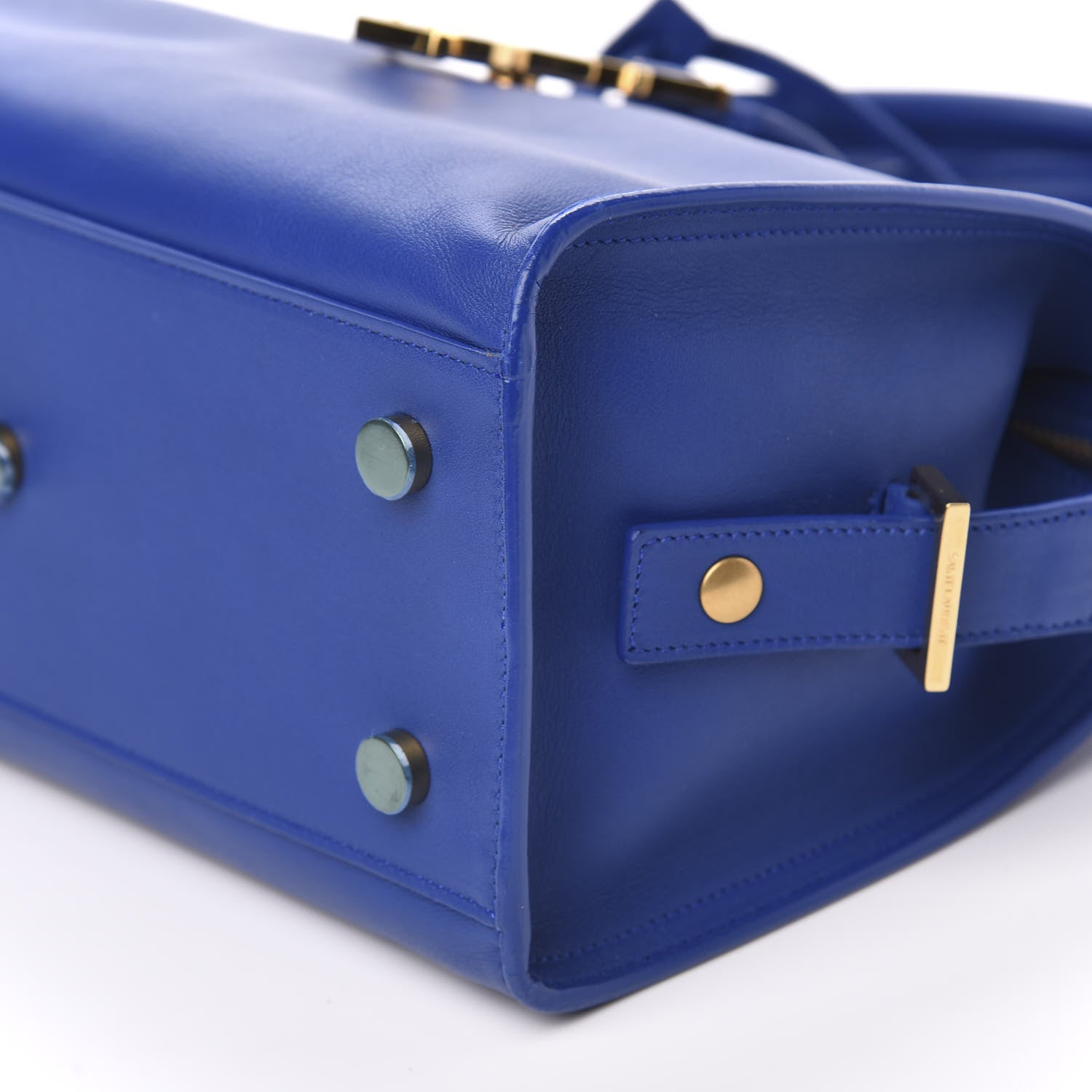 Saint Laurent Calfskin Monogram Baby Cabas Blue Majorelle 8 of 9