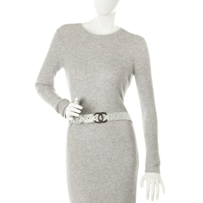 Chanel Metallic Lambskin Quilted CC Belt 85 34 Silver 2 of 7