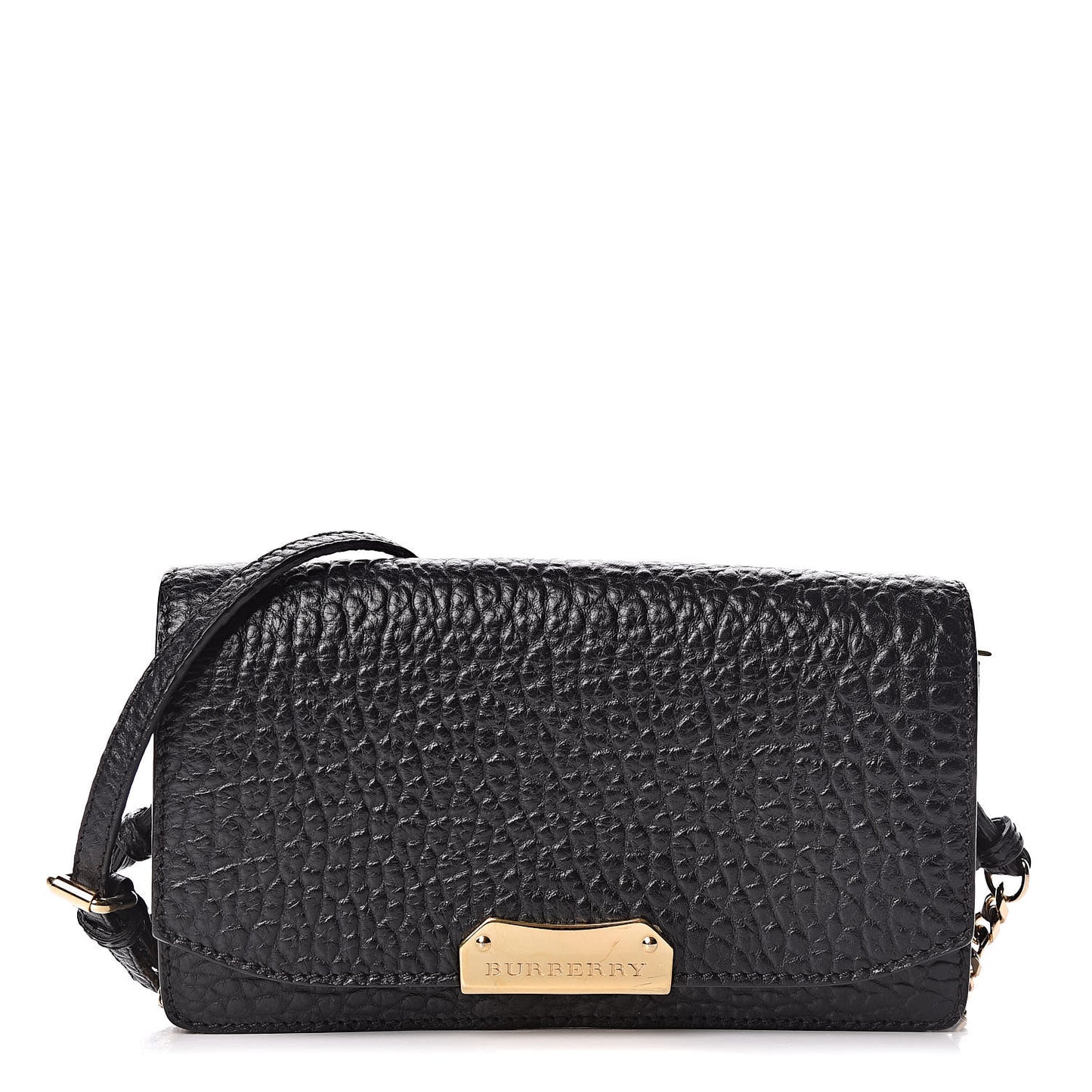 Signature Grain Small Madison Chain Clutch Black