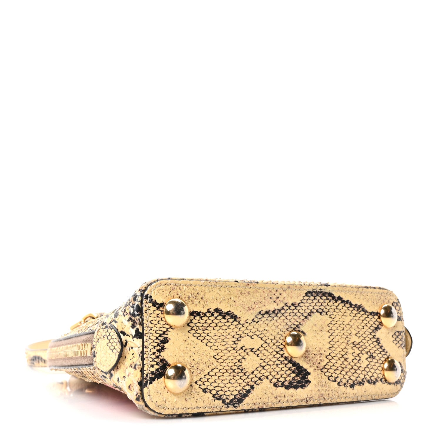 Gucci Snakeskin Boarded Plutone Calfskin Mini Horsebit 1955 Top Handle Bag Wild Rose Beige 4 of 10