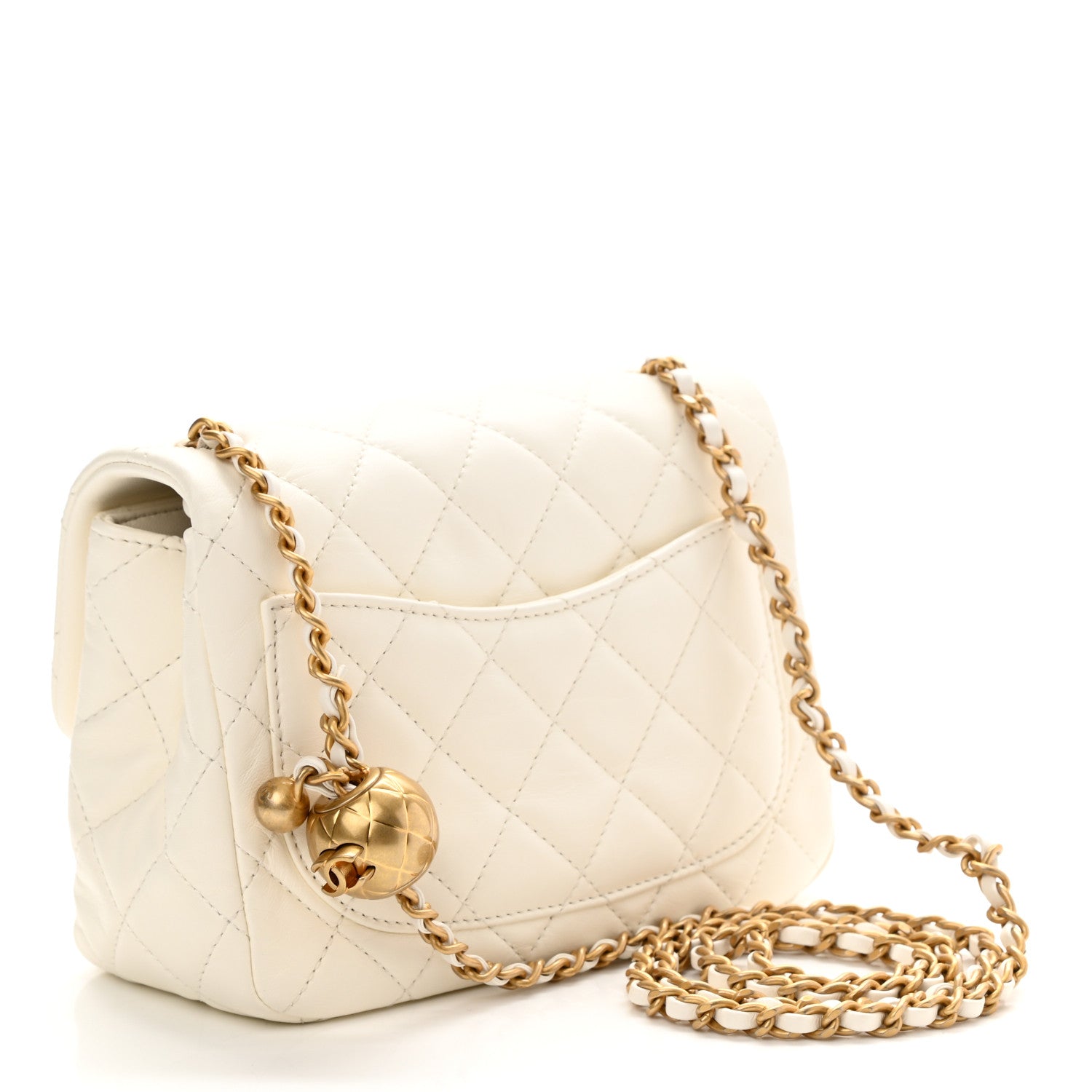 Chanel Lambskin Quilted Mini Pearl Crush Flap White 3 of 11