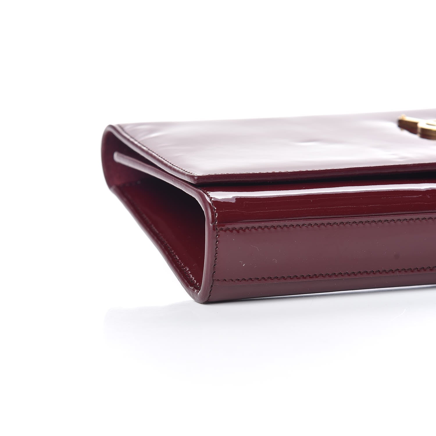 Saint Laurent Patent Classic Monogram Cassandre Clutch Dark Red 8 of 10